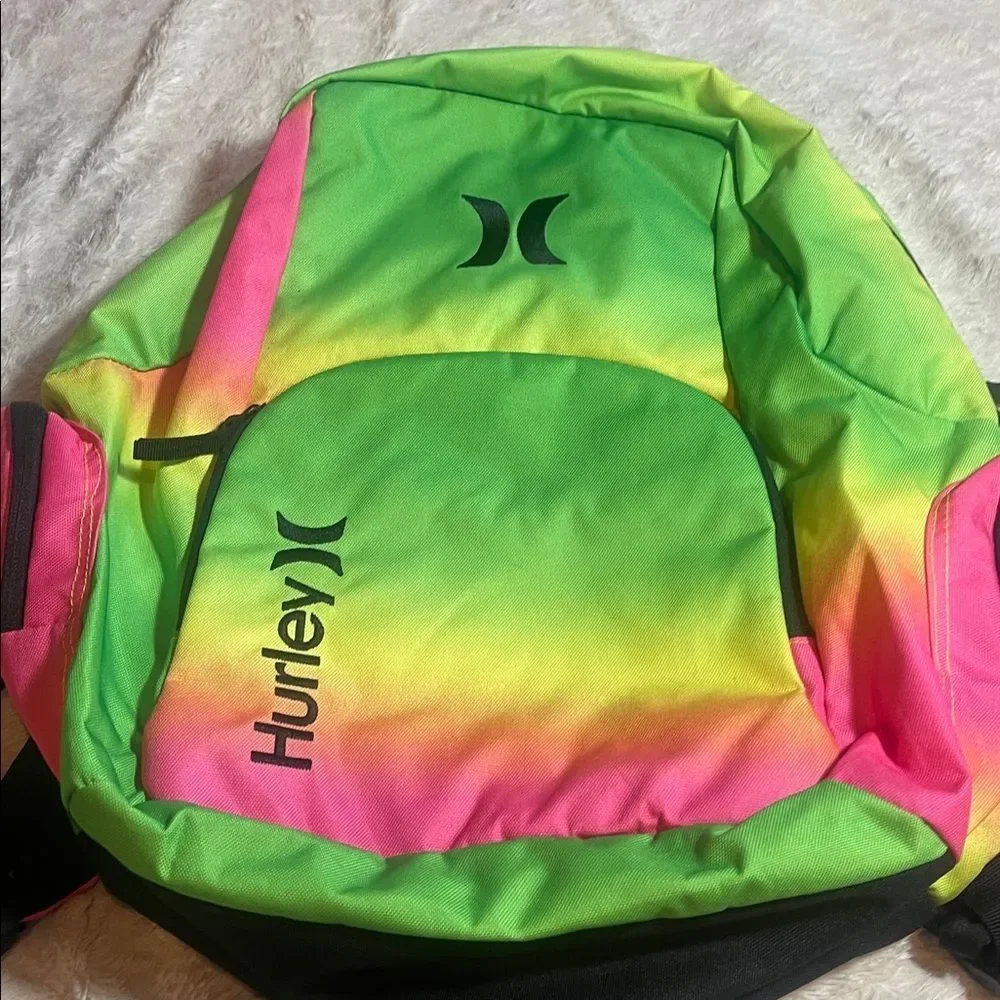 Hurley Green and Pink Backpack